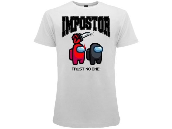 T-Shirt Bambini Among Us Impostor trust no one BIANCA