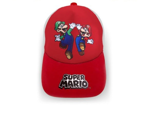 Cappello Super Mario e Luigi Rosso e Bianco regolabile