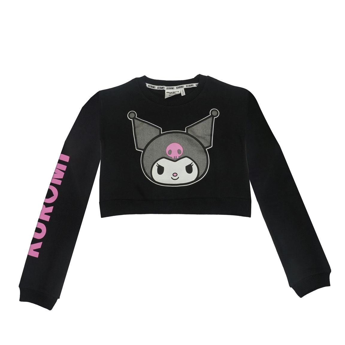 Felpa Kuromi Hello Kitty Nera Bambina e Ragazza – Cotton Brushed Cerdá