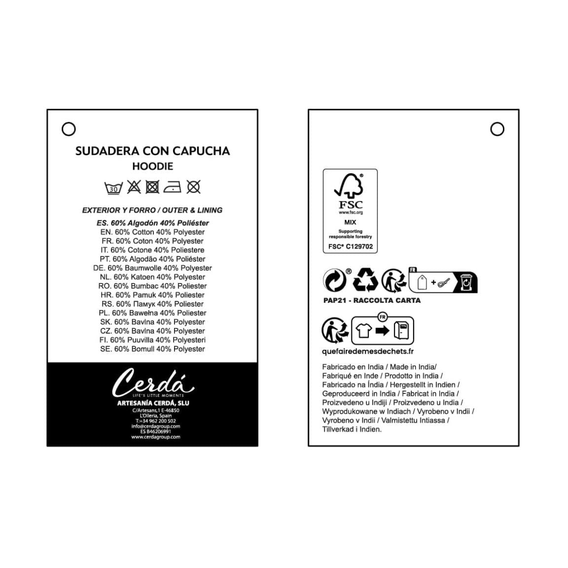 Felpa Kuromi Hello Kitty Nera Bambina e Ragazza – Cotton Brushed Cerdá