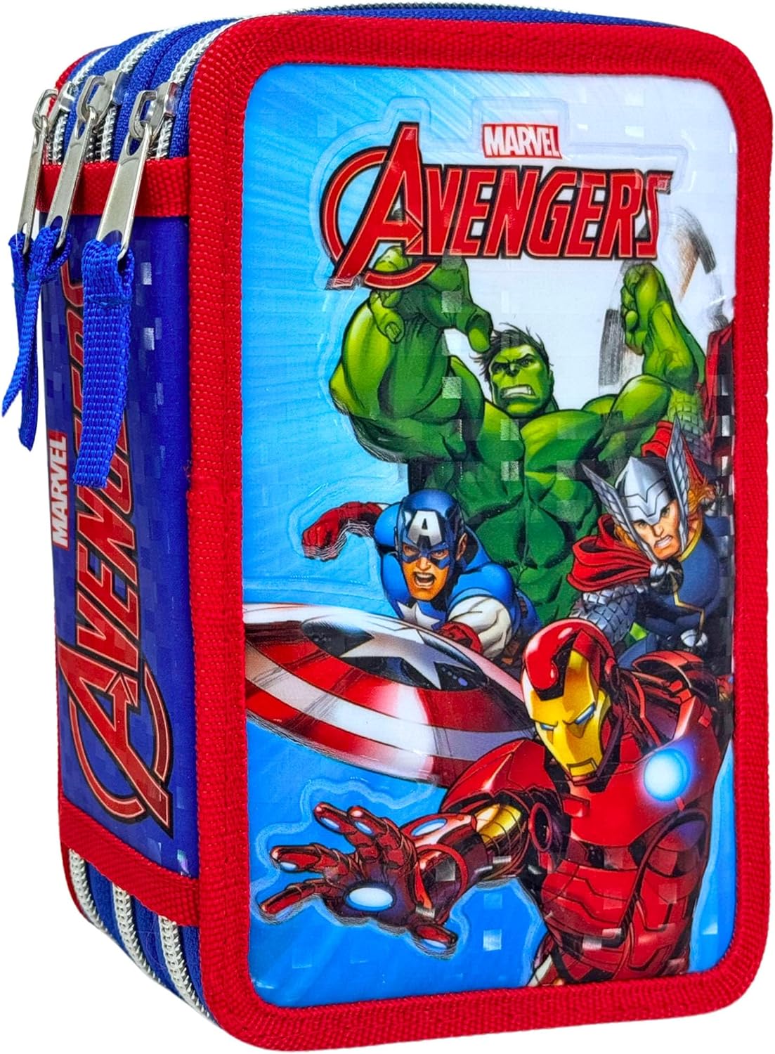 Astuccio 3 scomparti con accessori Avengers Marvel