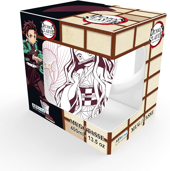 Tazza grande Nezuko 400ml con scritta dorata Demon Slayer