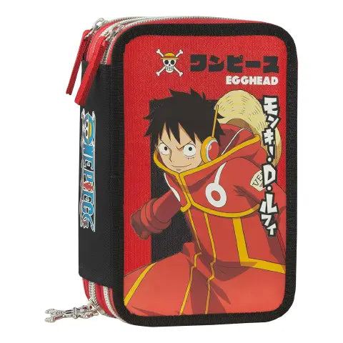 Astuccio 3 scomparti con accessori One Piece Panini