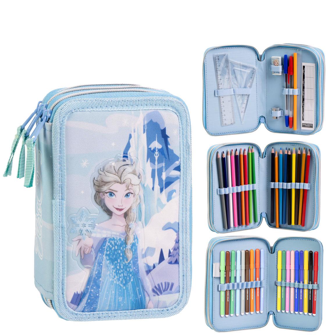 Astuccio 3 scomparti con accessori Giotto Frozen Disney