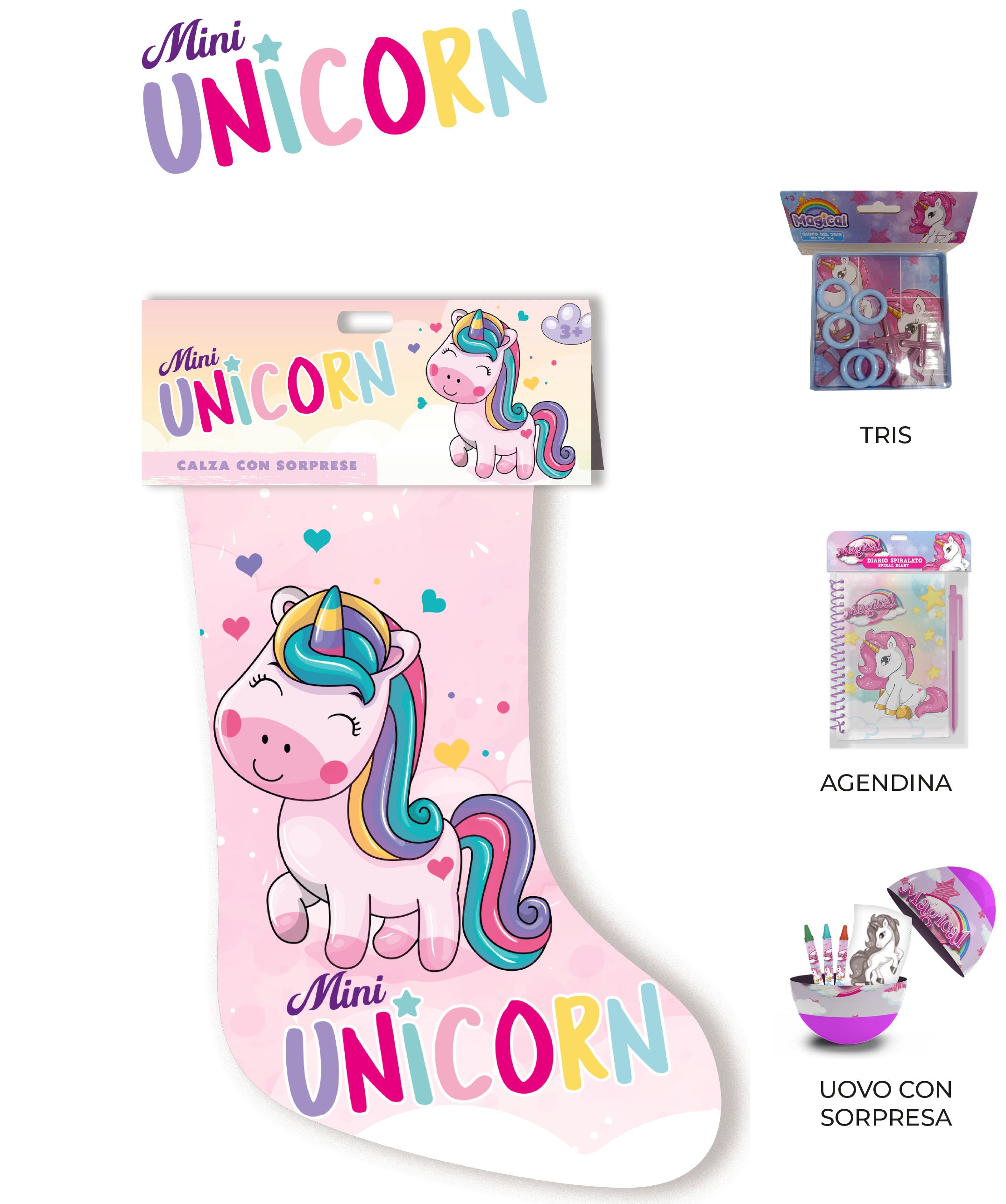 Calza Epifania con Sorprese Mini Unicorno