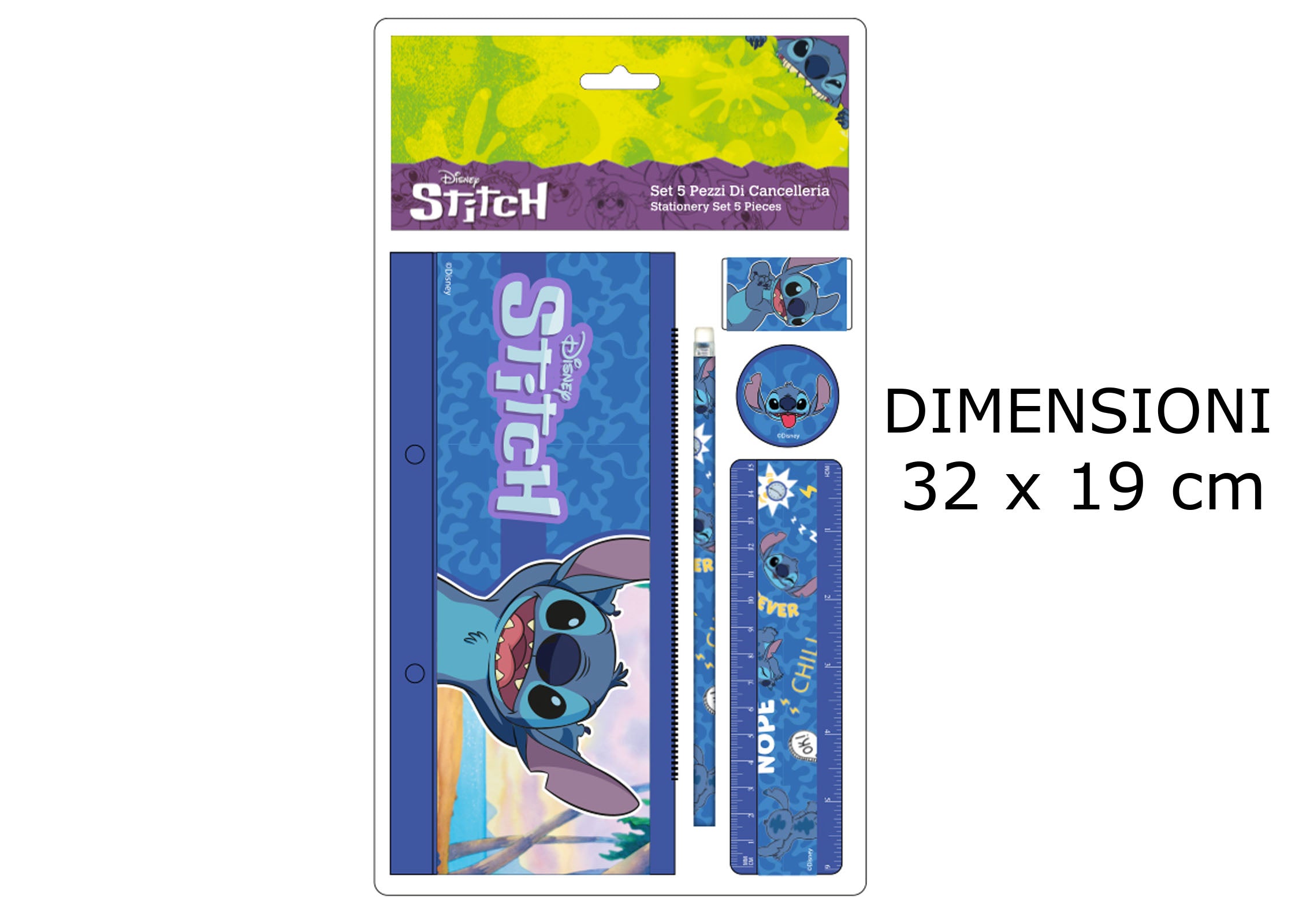 Set Cancelleria Stitch 5 pezzi Lilo e Stitch Disney