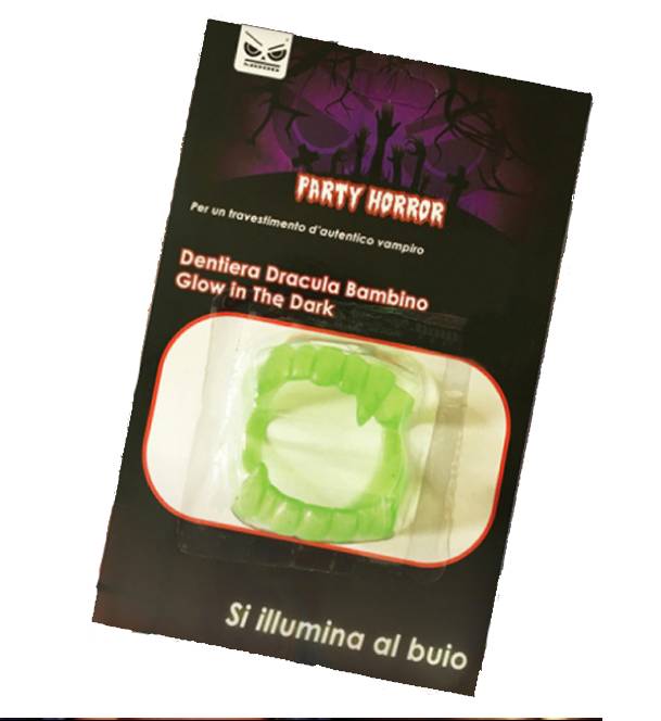Dentiera Dracula Bambino Glow in the Dark Halloween