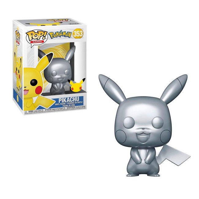 Funko POP Pikachu Silver 353 Pokemon 25° Anniversario