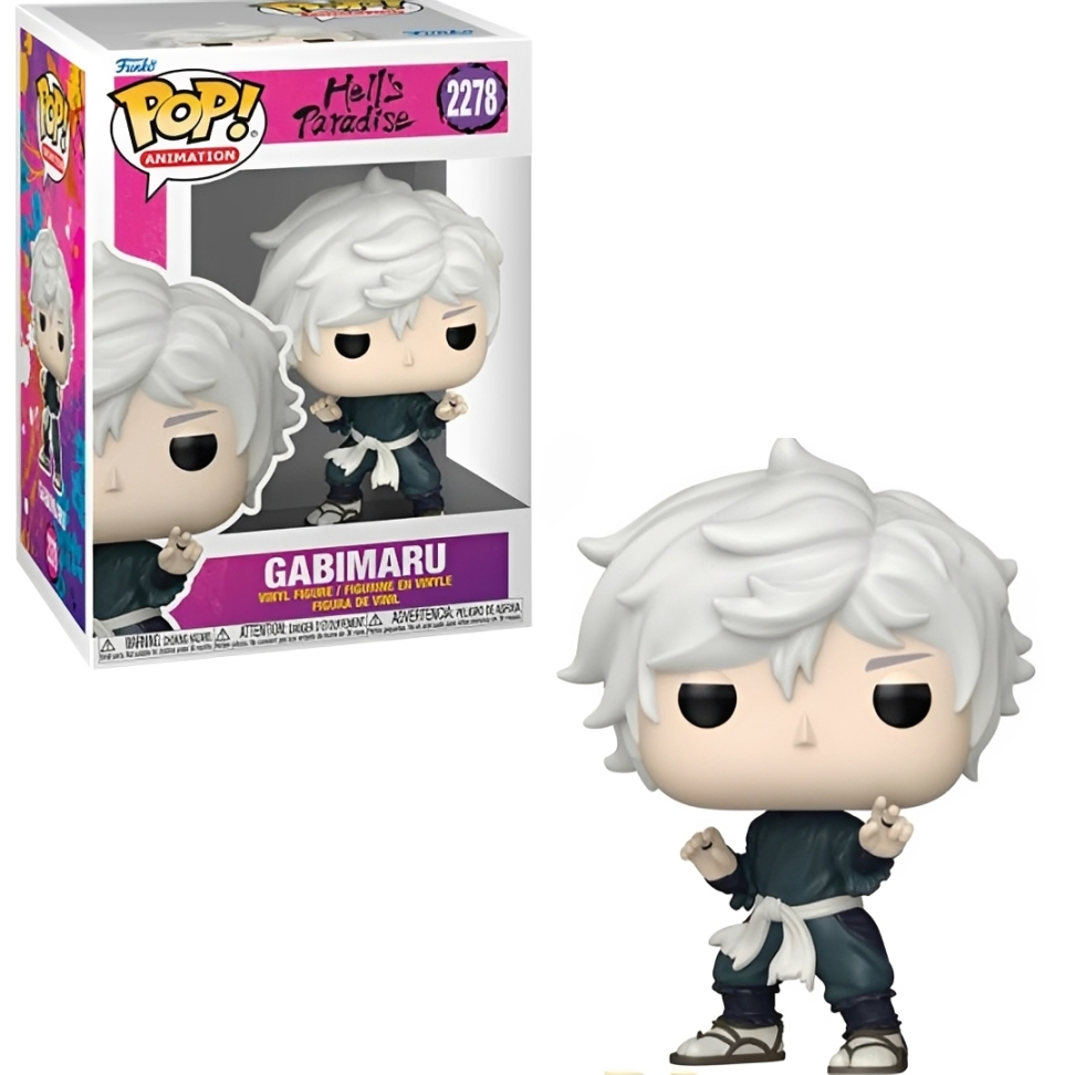 Funko Pop Gabimaru 2278 Hell's Paradise scatola e Funko Pop fuori dalla confezione esterna