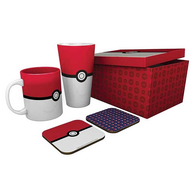 Gift Box con 1 Tazza 1 Bicchiere e 2 sottobicchieri Pokeball Pokemon