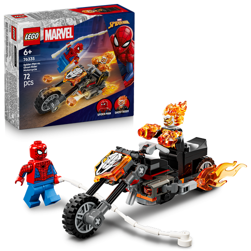 Lego Spider Man vs Ghost Rider in motocicletta Super Heroes Marvel