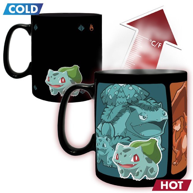 Pokemon tazza termosensibile evoluzioni Squirtle Charmander Bulbasaur