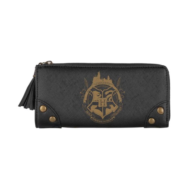 Portafoglio Harry Potter Hogwatrs nero stampa oro