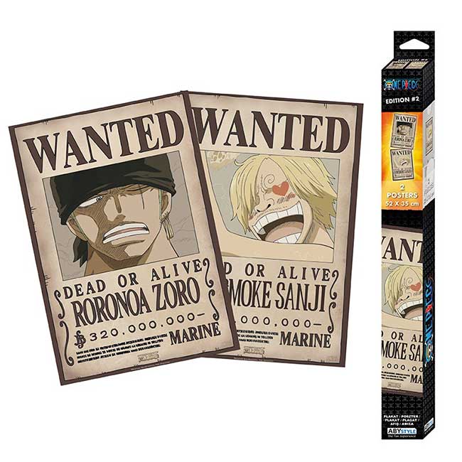 Poster Pack One Piece Wanted Sanji e Zoro due posters 52 x 38 cm