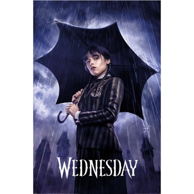Poster Sotto Ombrello Wednesday Mercoledì Addams 61x91cm GPE5735