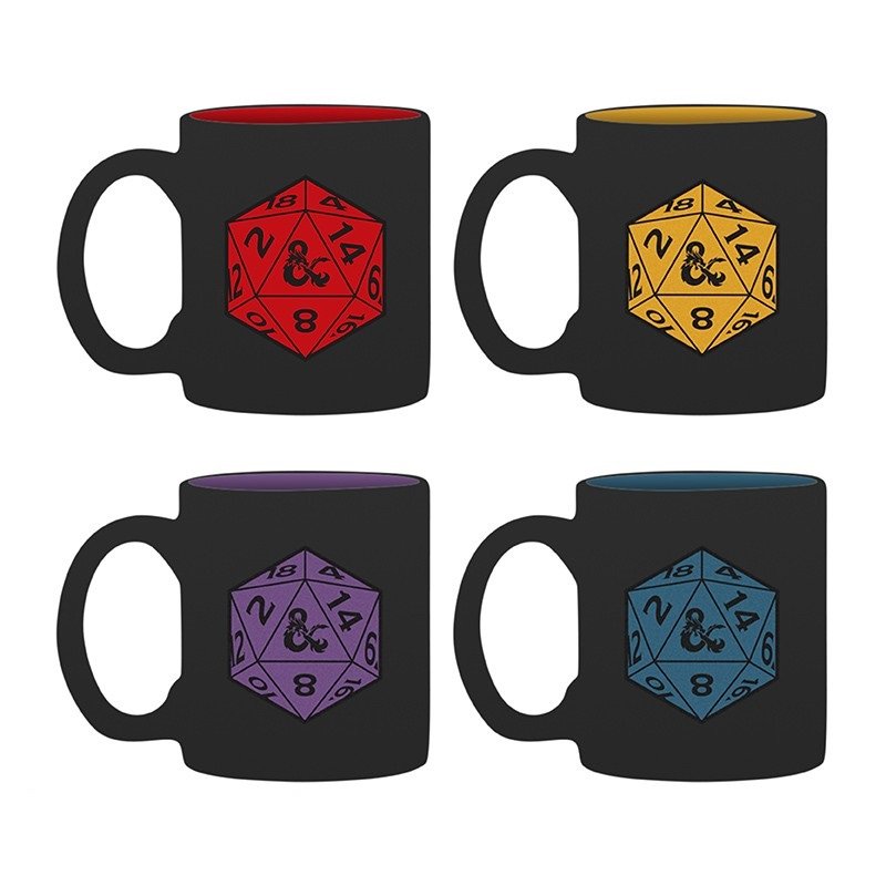 Set 4 Tazzine da Caffe Dungeons and Dragons D20