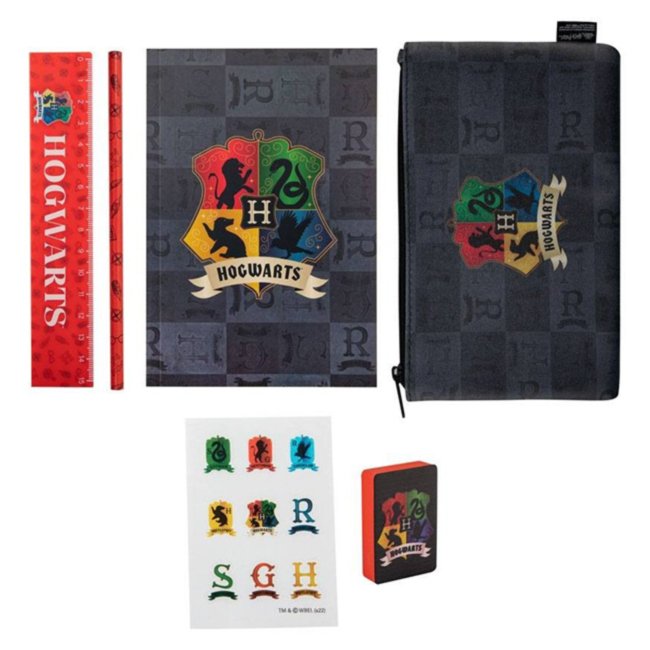 Set Cancelleria Hogwarts Harry Potter Nero e Rosso