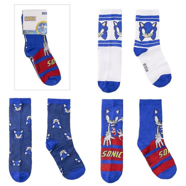 Set da 3 paia di Calze Sonic The Hedgehog