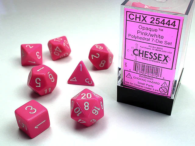 Set di Dadi Opachi Rosa - Bianco