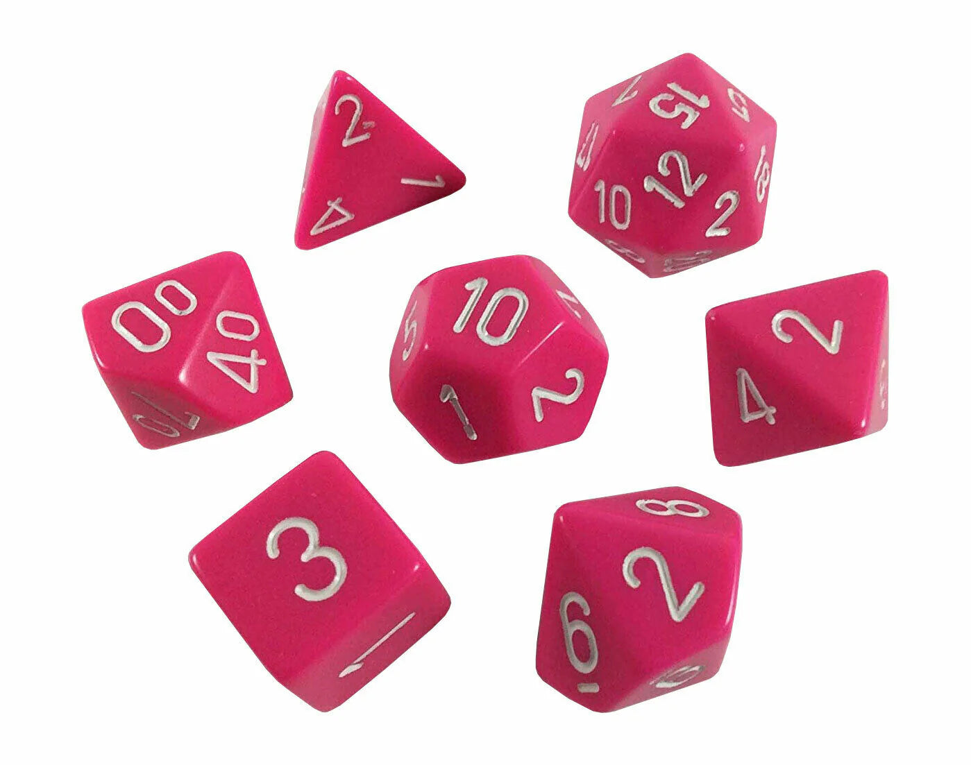 Set di Dadi Opachi Rosa - Bianco