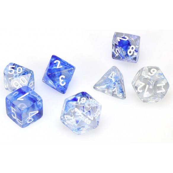 Set di Dadi Nebula Bianco Blu