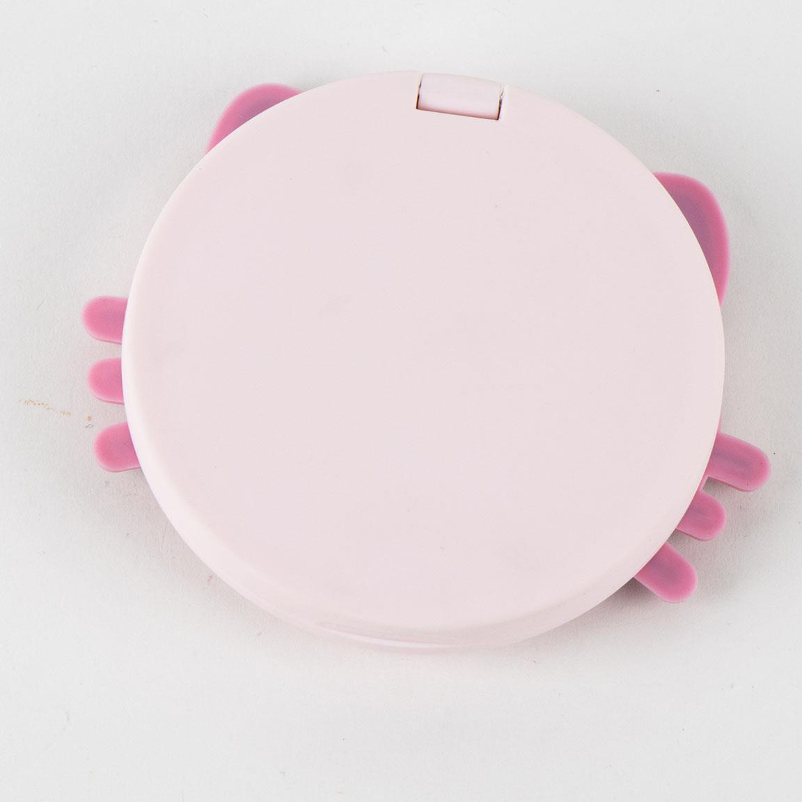 Specchio da borsa a tema Hello Kitty Sanrio foto posteriore dello specchio conlo sfondo rosa pastello