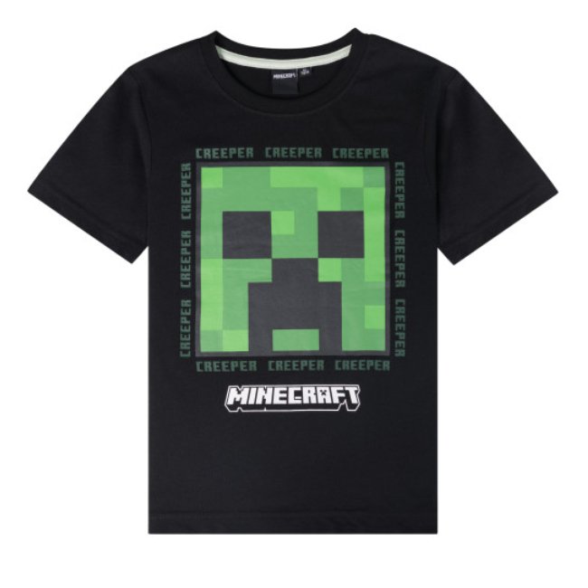 T-Shirt Bambini Creeper Nera Minecraft
