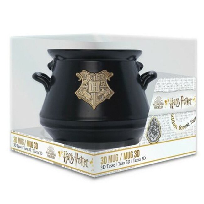 Tazza calderone con stemma di hogwarts dorato Harry Potter
