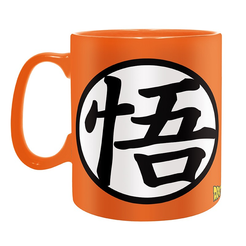 Tazza Dragon Ball Z con Kanji Kame e Go arancione Kanji Go Goku
