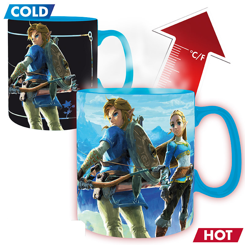 Tazza termosensibile The legend of Zelda confronto della grafica con tazza calda e fredda parte anteriore