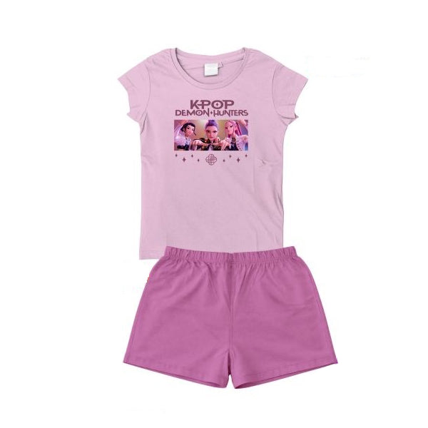 Set Top e Pantaloncino K-Pop Demon Hunters Rosa Bambine
