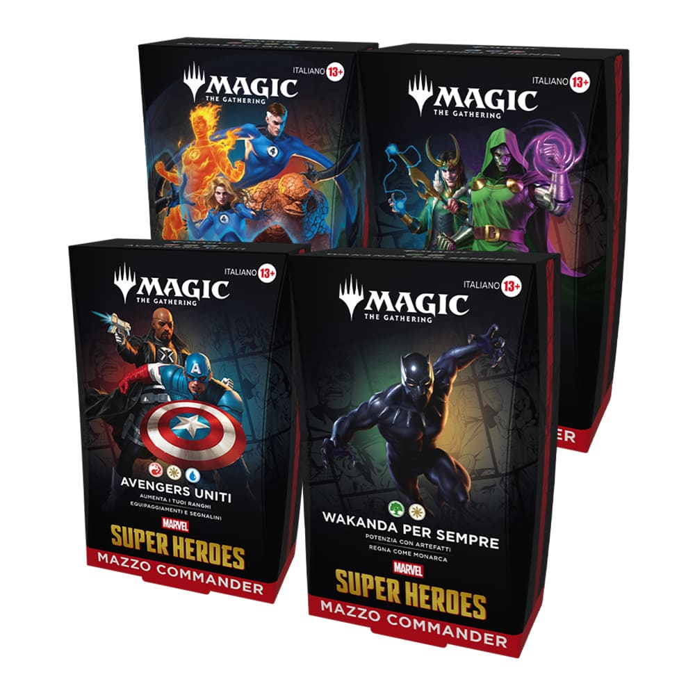 Magic The Gathering Universes Beyond: Marvel Super Heroes Commander Decks Display ENG