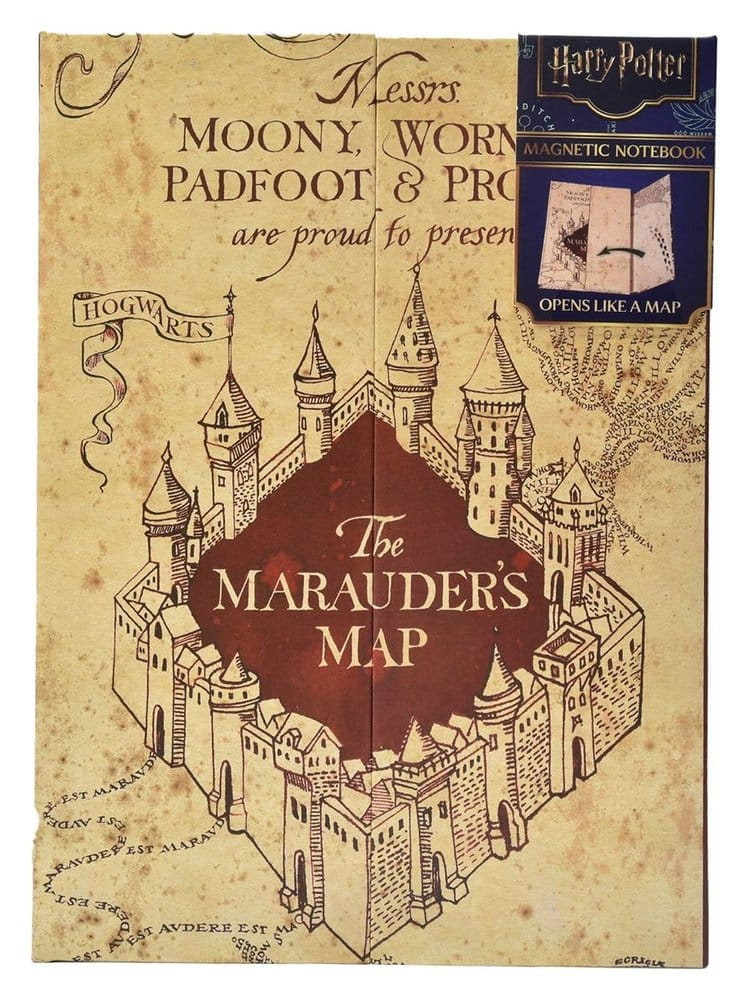 Notebook A5 Mappa del Malandrino Harry Potter con Chiusura Magnetica