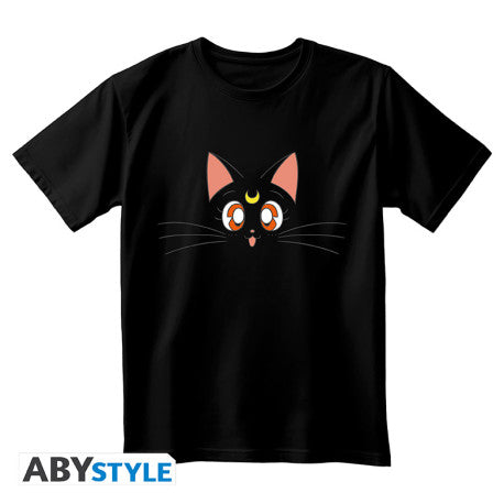 T-shirt Luna gatto Sailor Moon nera