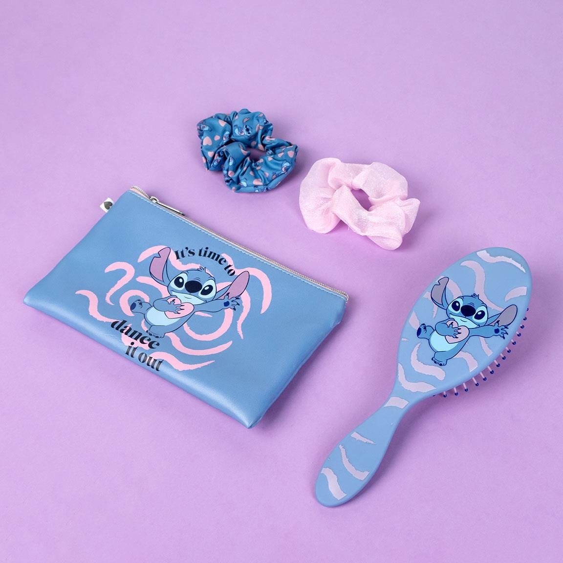Gift box con beauty case spazzola e elastici per capelli Disney Lilo e Stitch