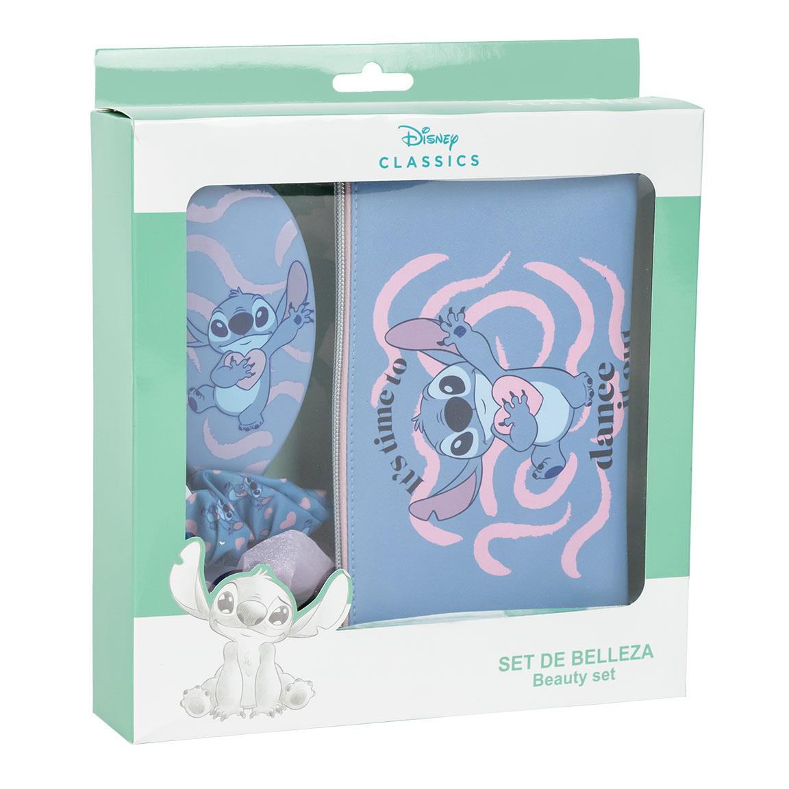 Gift box con beauty case spazzola e elastici per capelli Disney Lilo e Stitch