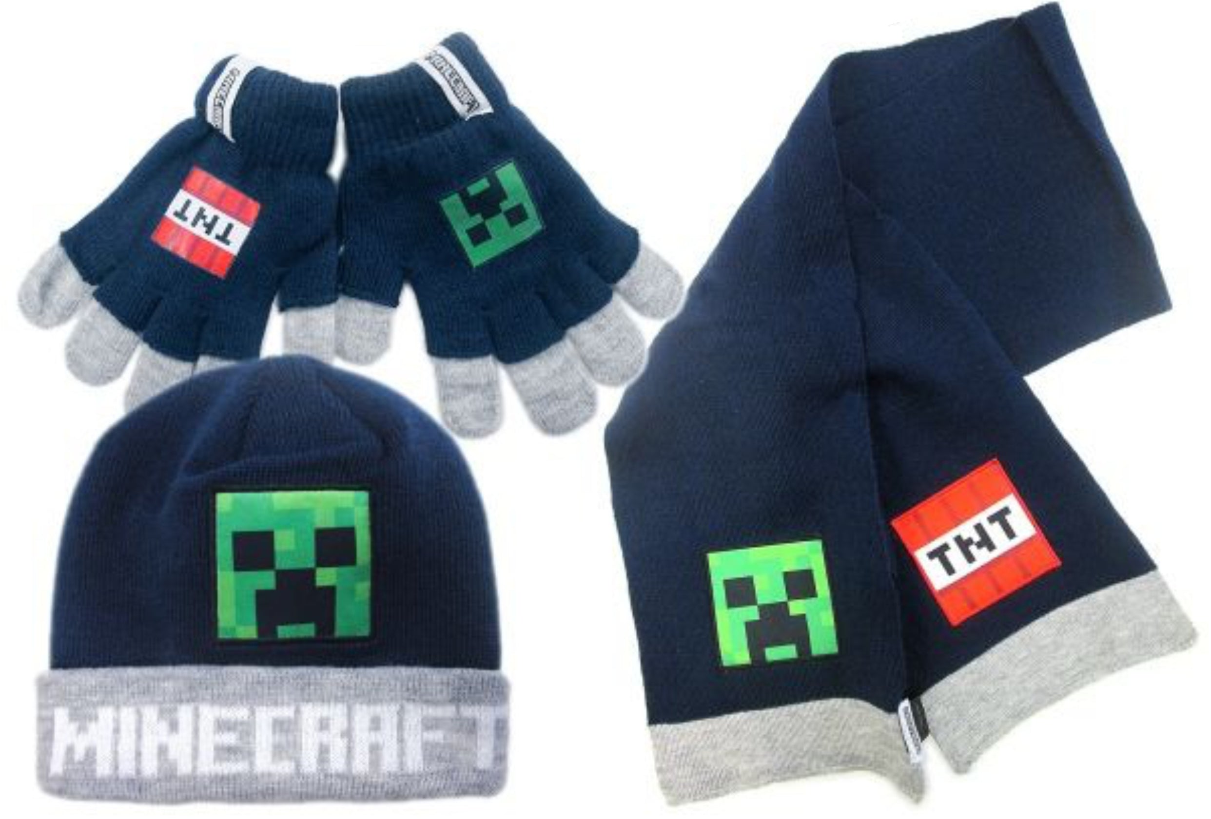 Set berretto guanti e sciarpa Minecraft