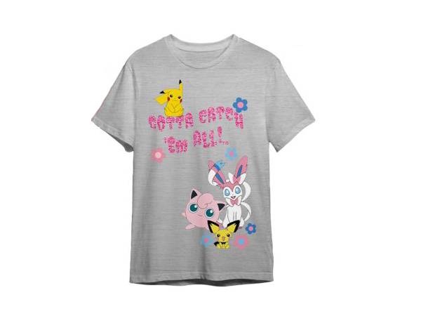 T-Shirt Pokemon Grigia Bambina