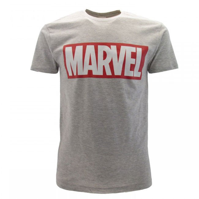 t-shirt grigia logo marvel