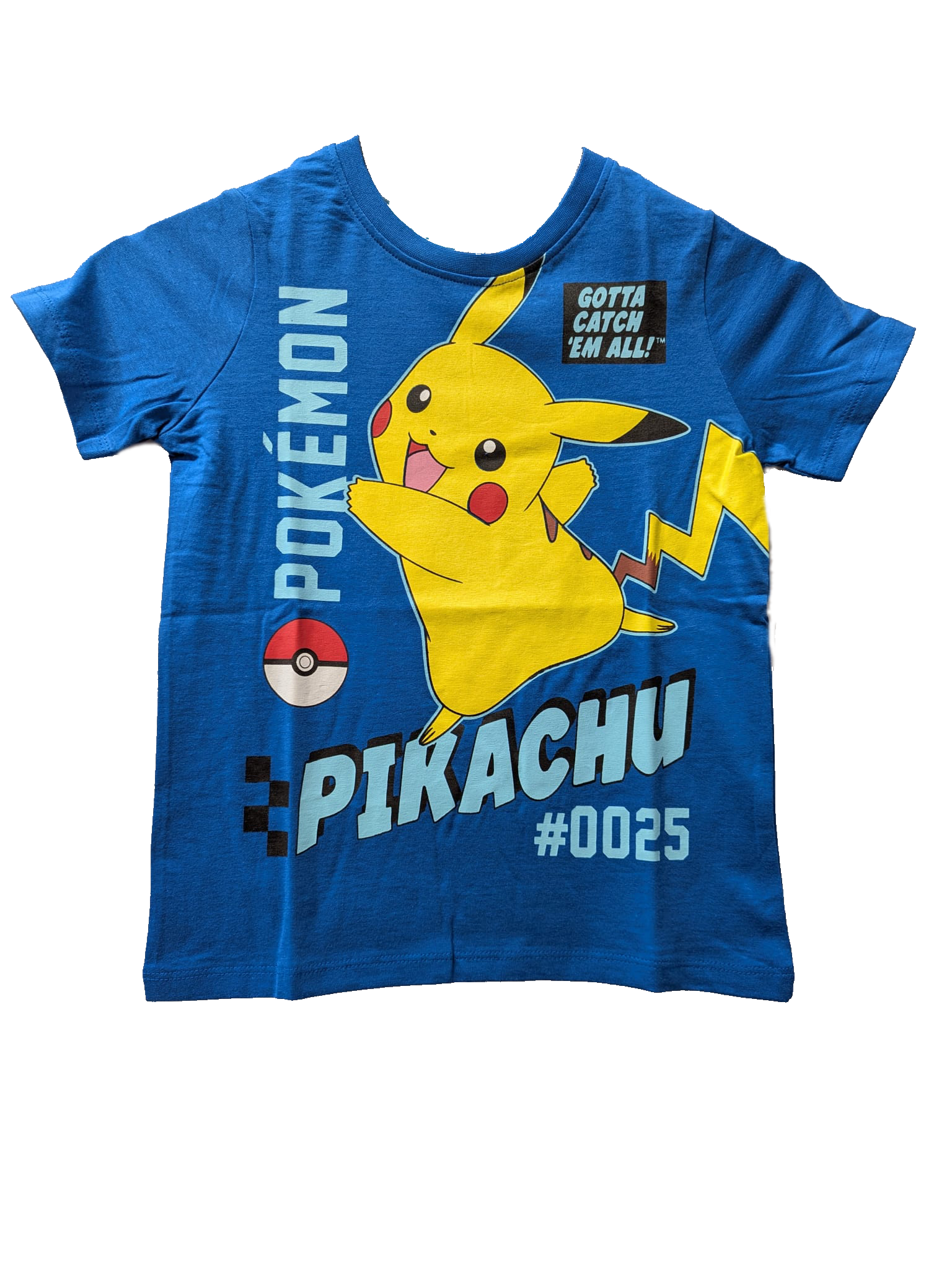 T-Shirt Pikachu Blu Pokemon Bambini