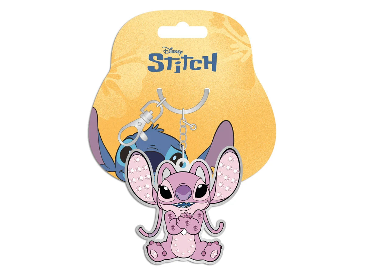 Portachiavi Angel in metallo con moschettone Lilo e Stitch Disney