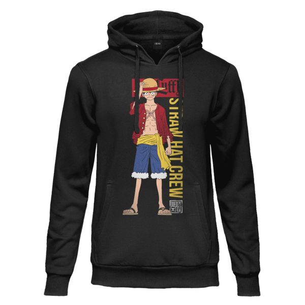 Felpa One Piece Luffy Straw Hat Crew con Cappuccio e tasche