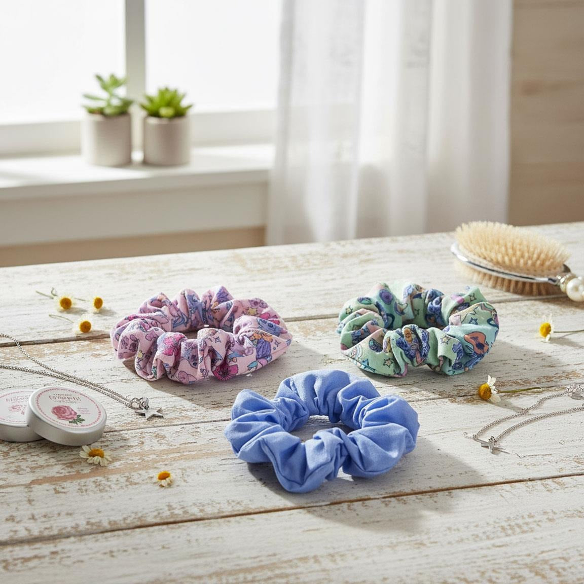 Set 3 elastici per capelli Scrunchies Stitch Lilo e Stitch Disney