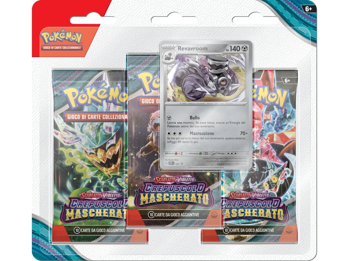 Pokémon Confezione da tre Buste Scarlatto e Violetto Crepuscolo Mascherato  ITA
