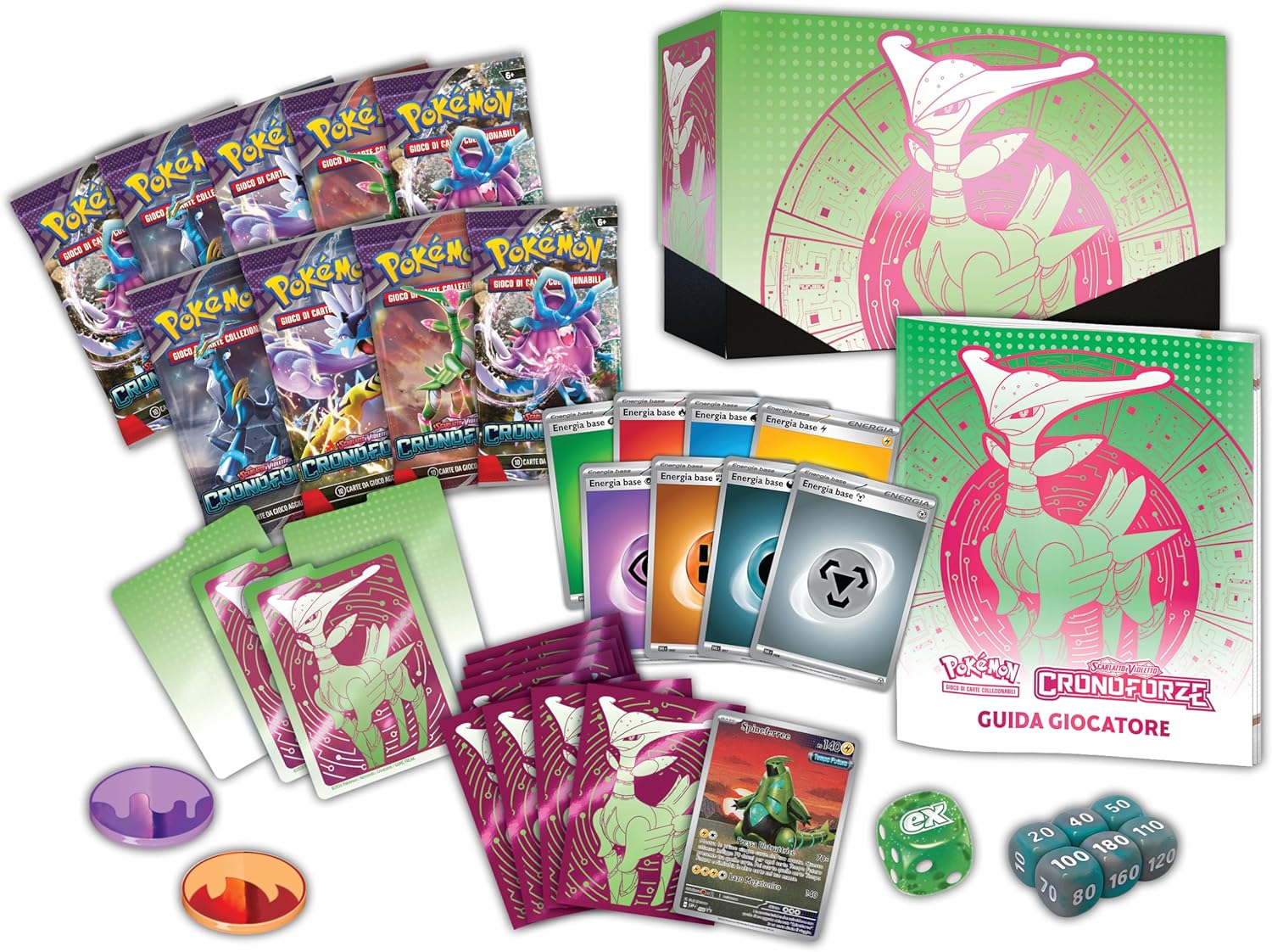 Set Allenatore Fuoriclasse Fogliaferrea Cronoforze Pokémon Scarlatto e Violetto – Italiano