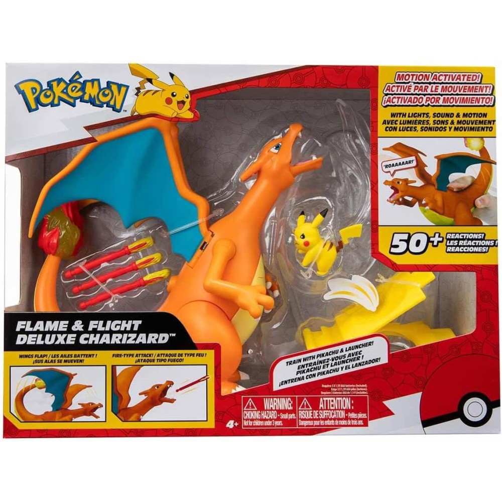 Action Figure Deluxe Charizard Flame and Fight Pokemon