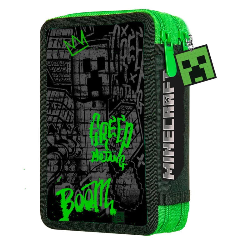 Astuccio 2 scomparti con accessori Creeper Minecraft