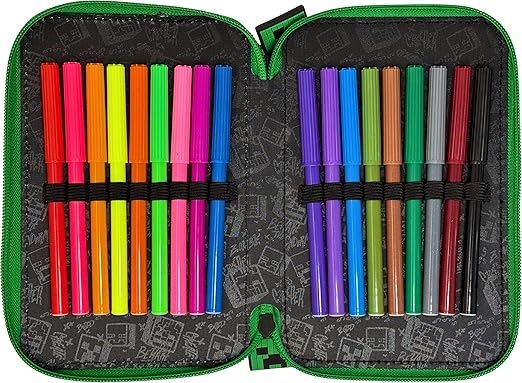 Astuccio 2 scomparti con accessori Creeper Minecraft