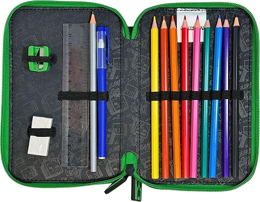 Astuccio 2 scomparti con accessori Creeper Minecraft