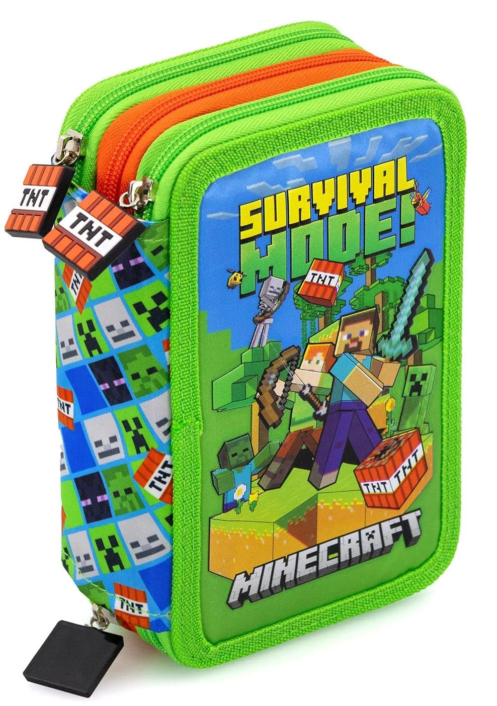 Astuccio 3 scomparti con accessori Minecraft